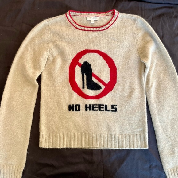 Y2K KOOKAI no heels beige brown sweater red heels / 90s jumper / vintage wool - Picture 7 of 7